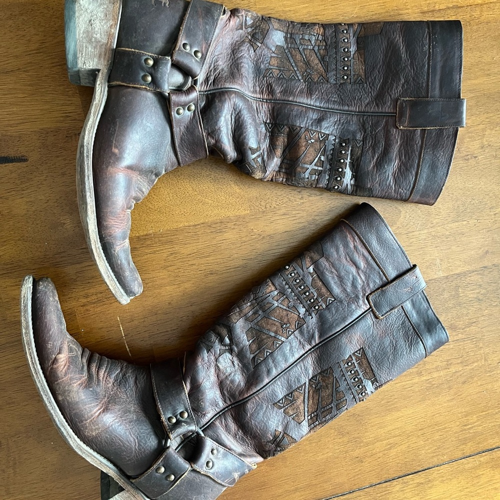 Vintage Leather Heeled Boots
